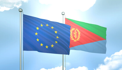 European Union and Eritrea Flag Together A Concept of Realations