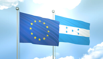 European Union and Honduras Flag Together A Concept of Realations
