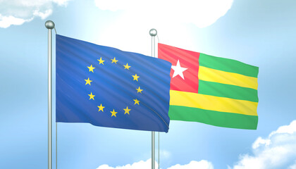 European Union and Togo Flag Together A Concept of Realations
