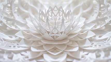 Biała papierowa kwiat z otworami, mistrzowskie wykonanie - obrazy, fototapety, plakaty