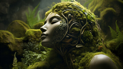 Mother nature concept  gaia in the spring made of sto - obrazy, fototapety, plakaty