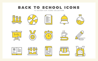 15 Back to school Two Color icon pack. vector illustration.