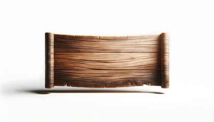 Wooden Banner isolated on white background.