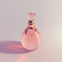 Elegant pink coloured perfume  bottle. luxury glass  perfume bottle. 3D perfume. 