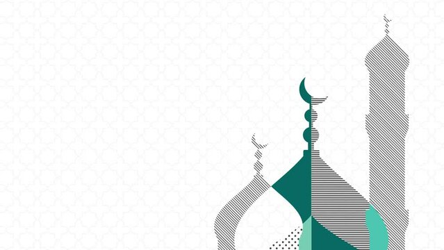Background Animation for Ramadan Kareem with Geometric Mosque Without Text
