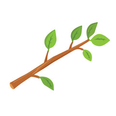 Tree branch with leaves - 754299134