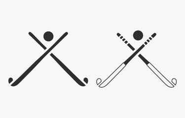 Crossed field hockey stick silhouettes - 754299334