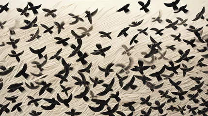 Fotobehang Patterns resembling a flock of birds in flight © Mishi