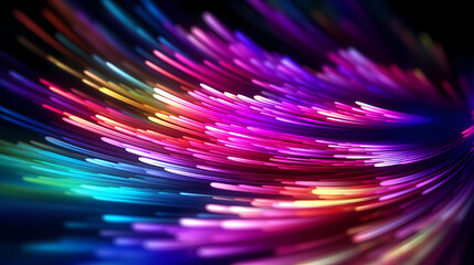 Colorful optical fiber intense color technology background