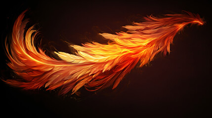 Phoenix Feather  Fiery Feather of Mythical Bird