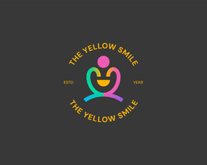 Creative colorful smile people logo gradient