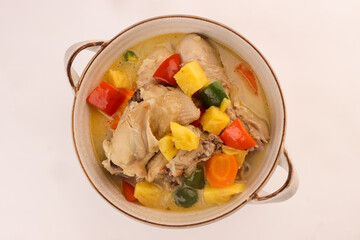 Pininyahang Manok Sa Gata is Pineapple Chicken in Coconut Milk, Filipino Food.