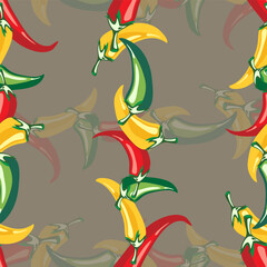 Red hot pepper. Seamless Texture Pattern Vector. Eps.