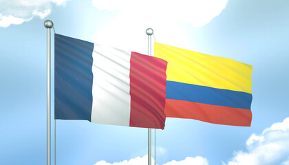 France and Colombia Flag Together A Concept of Realations
