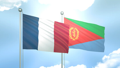 France and Eritrea Flag Together A Concept of Realations