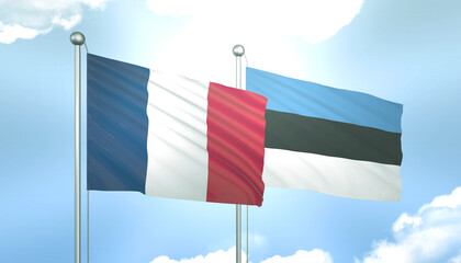 France and Estonia Flag Together A Concept of Realations