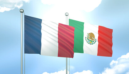 France and Mexico Flag Together A Concept of Realations