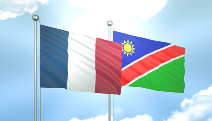 France and Namibia Flag Together A Concept of Realations