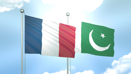 France and Pakistan Flag Together A Concept of Realations