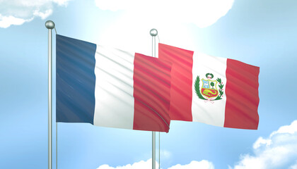 France and Peru Flag Together A Concept of Realations