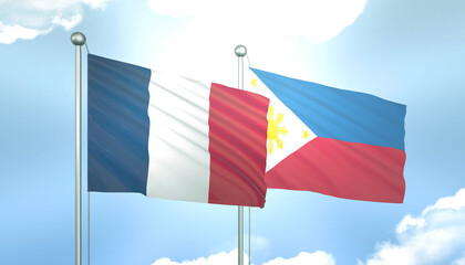 France and Philippines. Flag Together A Concept of Realations