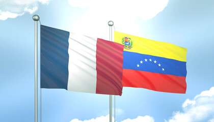 France and Venezuela Flag Together A Concept of Realations