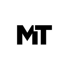 Obraz premium Letter M and T, MT logo design template. Minimal monogram initial based logotype.