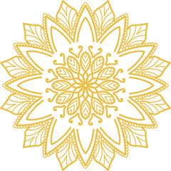 Ornamental mandala with golden color arabesque floral pattern islamic east style