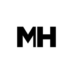 Letter M and H, MH logo design template. Minimal monogram initial based logotype.