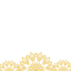 Ornamental mandala with golden color arabesque floral pattern islamic east style