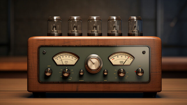 Retro Radio  Vintage radio with knobs and dials ..