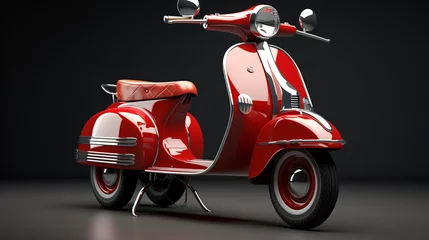 Tuinposter Retro Scooter  Classic Scooter with Chrome Accents .. © Mishi