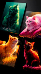 Banner with colored cats