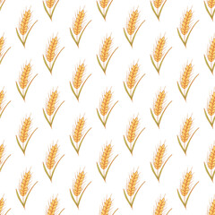 Seamless pattern with wheat doodle for decorative print, wrapping paper, greeting cards, wallpaper and fabric