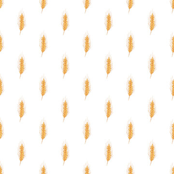 Seamless pattern with wheat doodle for decorative print, wrapping paper, greeting cards, wallpaper and fabric
