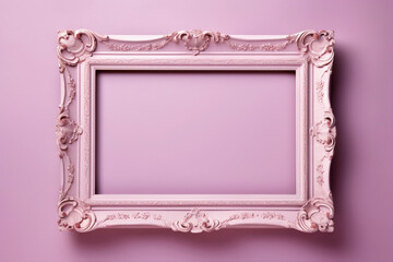 Behold the most perfect empty frame on a soft color wall, poised to inspire your artistic journey.