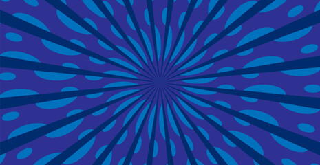 Blue Sunburst Pattern Abstract Background. Ray. Radial. Vector Illustration