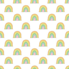 Fototapeta premium Seamless pattern with rainbow doodle for decorative print, wrapping paper, greeting cards, wallpaper and fabric