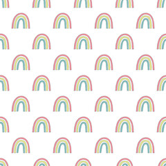 Fototapeta premium Seamless pattern with rainbow doodle for decorative print, wrapping paper, greeting cards, wallpaper and fabric