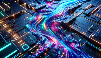 Circuitry and Neon Flow Fusion


