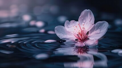 Flower floating on water