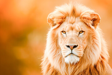 Fototapeta premium Portrait of Lion Panthera leo, World Wildlife Day, March 