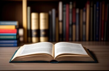 Obraz premium An open book lies on the table. World book's day concept.