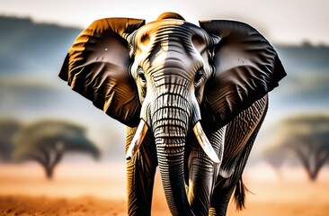 Сlose up image of a elefant - obrazy, fototapety, plakaty