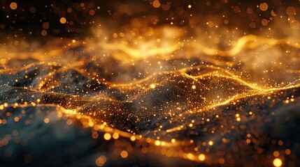 sand explosion with vibrant splashes of gold against a captivating dark background beautiful art of...