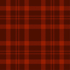 Maroon color striped lines tartan check seamless plaid pattern background for textile design, napkin, handkerchief, blanket, cover, tablecloth. Vector illustration.