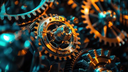Close up photograph of gears