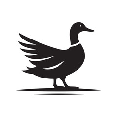Quack Shadows: Vector Duck Silhouette Collection for Nature Designs, Waterfowl Illustrations, and Wetland-themed Artwork.
