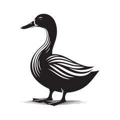 Quack Shadows: Vector Duck Silhouette Collection for Nature Designs, Waterfowl Illustrations, and Wetland-themed Artwork.