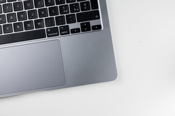 laptop on white desktop